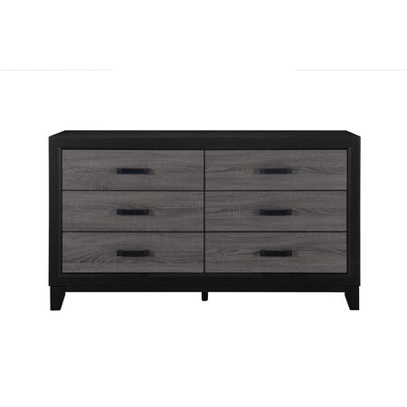Global Furniture Usa Farmhouse Paper Lisbon Grey And Black Dresser 2275